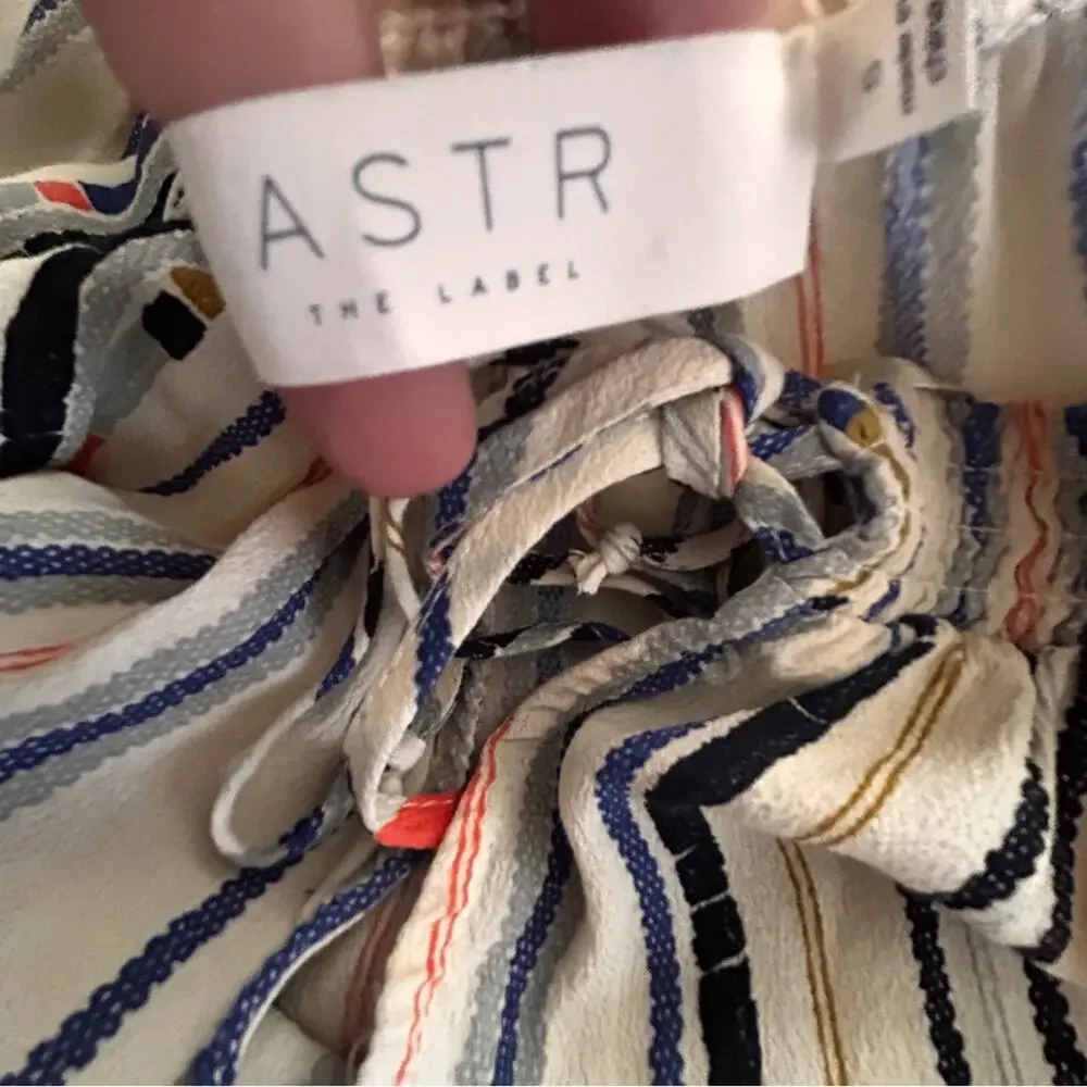 ASTR Striped Off-Shoulder Mini Dress size small